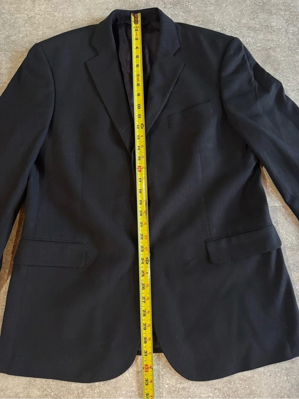 Brooks Brothers 346 Stretch Wool Blazer Sport Coat 43R Black Herringbone 2 Btn